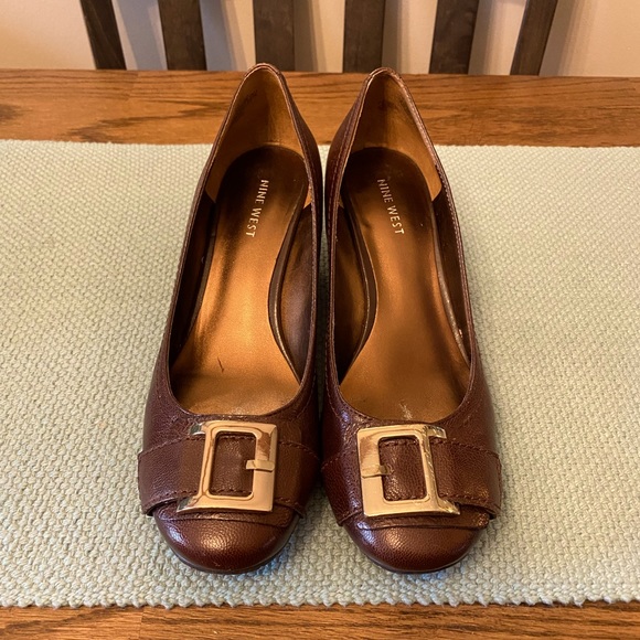 EUC Nine West Adoreo leather wedges - Picture 1 of 6